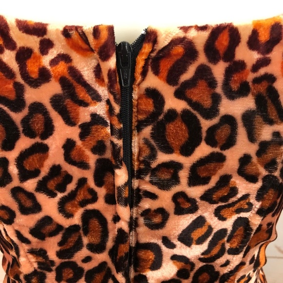 Vintage Y2K 90’s Gunne Sax Velvet Cheetah Leopard Corset Maxi Dress - Picture 6 of 10